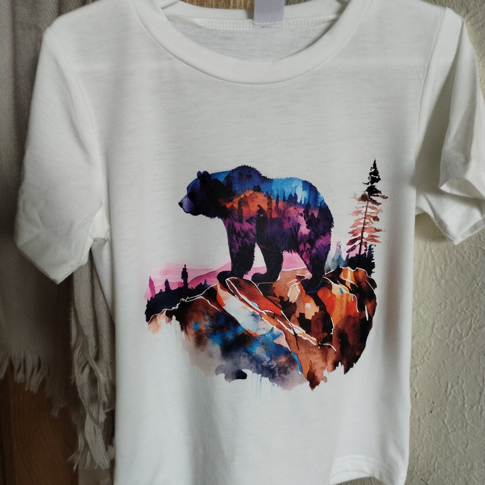 Kids Graphic Bear T-Shirt - White